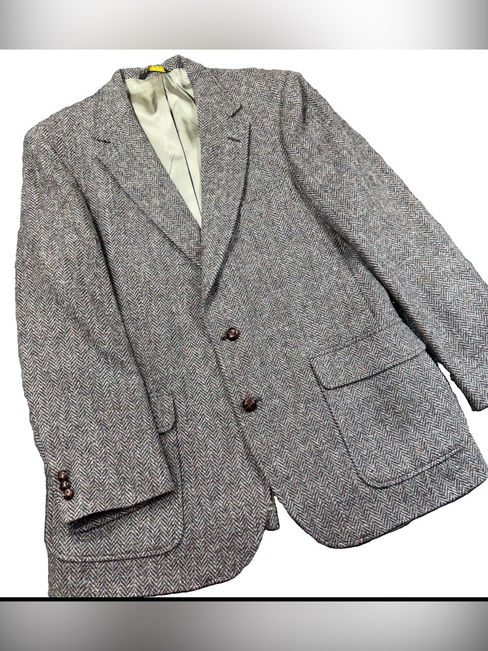 Johnny Carson - 100% Pure Wool Herringbone Blazer Sport Coat - Sz 44LG